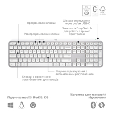 Logitech MX Keys S Pale Grey UA (920-011588)